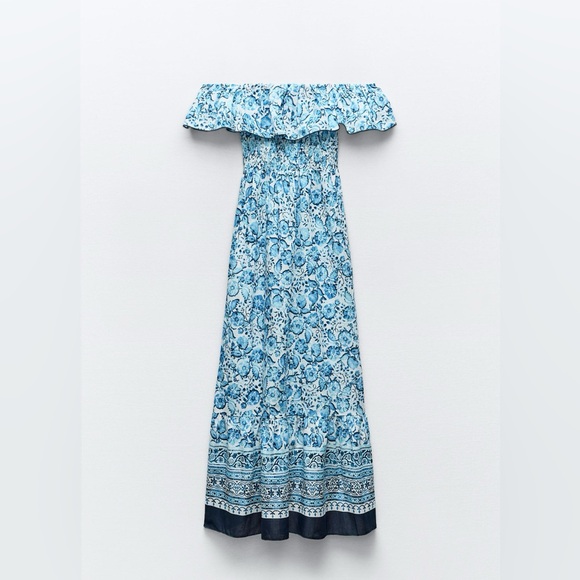 ZARA FLORAL PRINT OFF THE SHOULDER - Picture 10 of 11